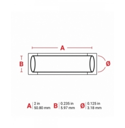 Koszulki termokurczliwe  czerwone 3PS-125-2-RD-S wym. 50.80 mm x 5.97 mm, 500 szt.