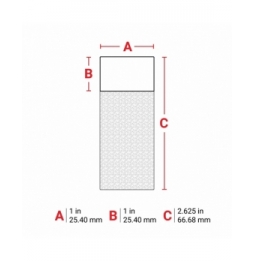 Etykiety samolaminujące poliestrowe białe, przezroczyste THT-131-461-3 wym. 25.40 mm x 66.68 mm, 3000 szt.