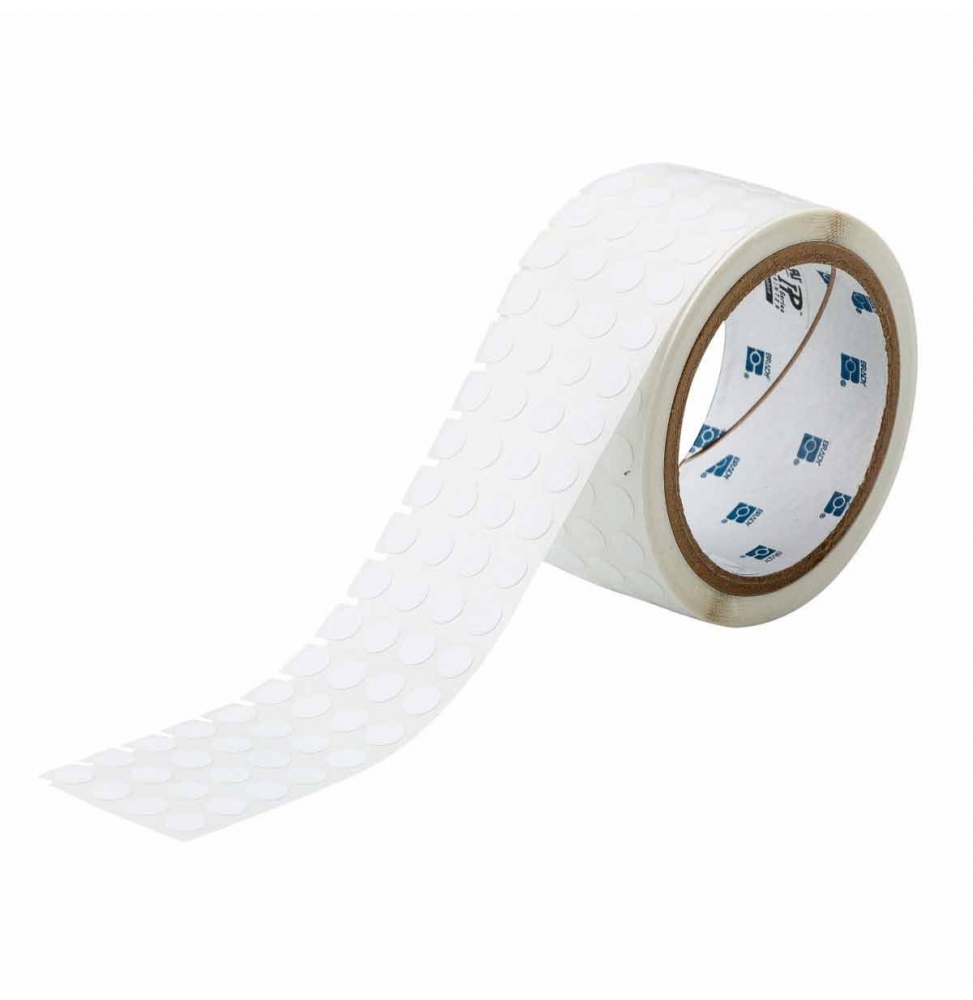 Etykiety laboratoryjne z tkaniny nylonowej białe THT-143-499-3 kółko ϕ 9.53 mm, 3000 szt.