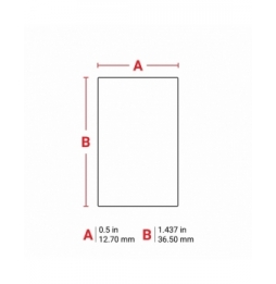 Etykiety z tkaniny winylowej białe THT-87-498-5 wym. 12.70 mm x 36.50 mm, 5000 szt.