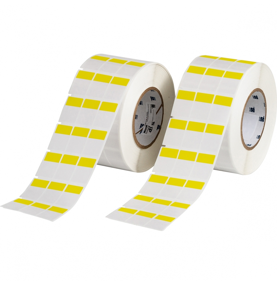 Etykiety samolaminujące winylowe żółte, przezroczyste THT-9-427-10-YL wym. 25.40 mm x 36.50 mm, 10000 szt.
