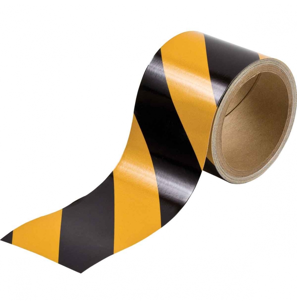 Taśma foliowa odblaskowa czarna, żółta B957 3"X5YDS B/Y STRIPED REFLECTIVE TAPE wym. 76.20 mm x 4.57 m