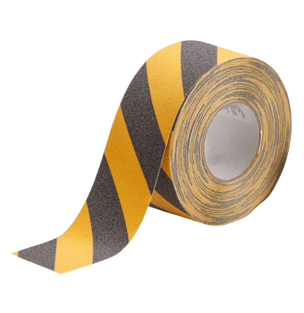 Taśma antypoślizgowa laminowana poliestrowa czarna, żółta ANTISKID STRIPED TAPE 75MMX18M wym. 76.20 mm x 18.29 m