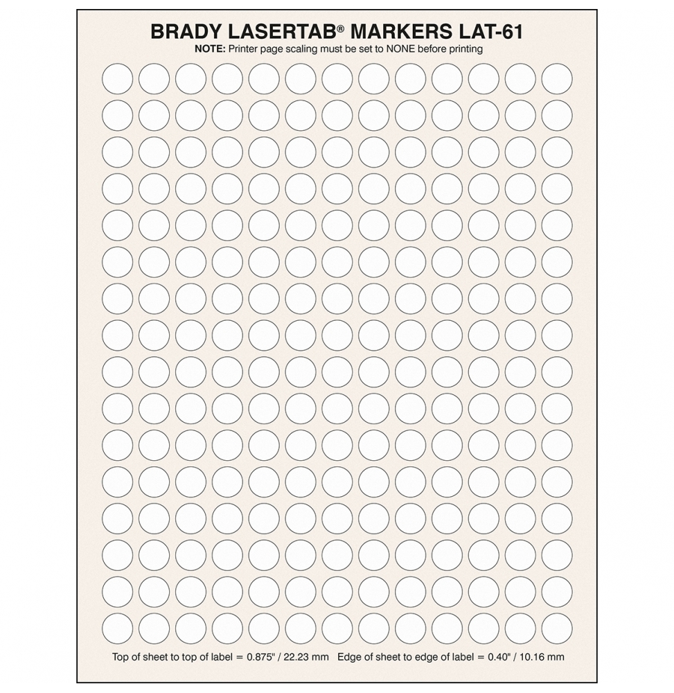 Etykiety laboratoryjne z tkaniny nylonowej białe LAT-61-799-2.5 kółko ϕ 12.70 mm, 2688 szt.