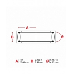 Koszulki termokurczliwe  białe PS-187-2-WT-S-2 wym. 25.40 mm x 8.51 mm, 1000 szt.