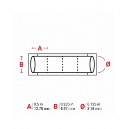 Koszulki termokurczliwe  białe PS-125-2-WT-4 wym. 12.70 mm x 5.97 mm, 10000 szt.