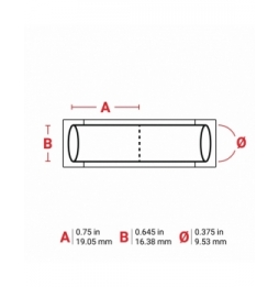 Koszulki termokurczliwe  białe PS-375-150-WT-2 wym. 19.05 mm x 16.38 mm, 2000 szt.