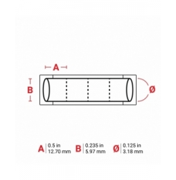 Koszulki termokurczliwe  żółte HX-125-2-YL-4 wym. 12.70 mm x 5.97 mm, 10000 szt.