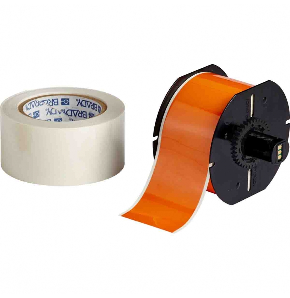 Taśma ToughStripe poliestrowa z poliestrowym laminatem wierzchnim pomarańczowa B30C-2250-483OR-KT wym. 57.15 mm x 30.48 m