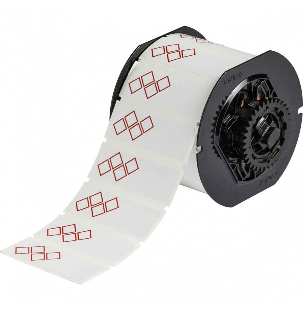 Etykiety winylowe czerwone na białym B30-18-7569-CLP4C wym. 76.20 mm x 25.40 mm, 1000 szt.