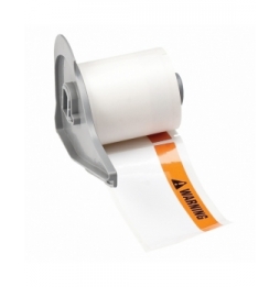 Etykiety poliestrowe czarne, pomarańczowe na białym M7-38-483-WARNING wym. 101.60 mm x 48.26 mm, 100 szt.