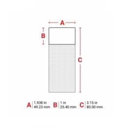 Etykiety samolaminujące winylowe białe, przezroczyste M7-66-427 wym. 49.23 mm x 80.00 mm, 100 szt.