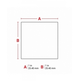 Etykiety z tkaniny winylowej białe BM-19-498 wym. 25.40 mm x 25.40 mm, 2500 szt.