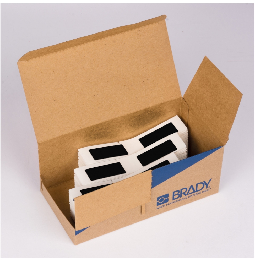 Etykiety poliestrowe z laminatem z pianki polietylenowej czarne M6-06-7593-BK wym. 15.00 mm x 45.00 mm, 300 szt.