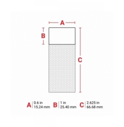 Etykiety samolaminujące poliestrowe białe, przezroczyste M6-86-461 wym. 15.24 mm x 66.68 mm, 100 szt.