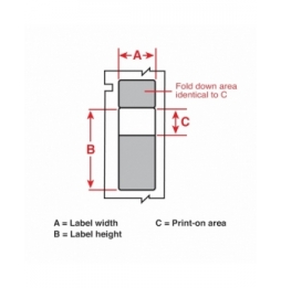 Etykiety samolaminujące winylowe białe, przezroczyste B33RO-297-427 wym. 25.40 mm x 30.48 mm, 600 szt.