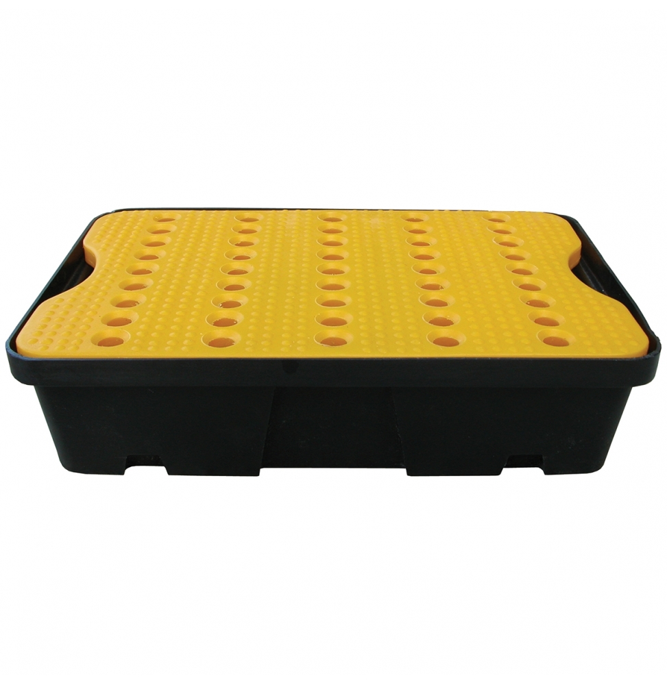 Taca ociekowa 20 l, czarna podstawa, żółta platforma, SPTY-20-YL-BK