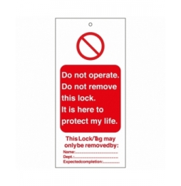 Tagout: Zawieszki ostrzegawcze (10szt.), TAG-E-DO NOT OPERATE-50X110M