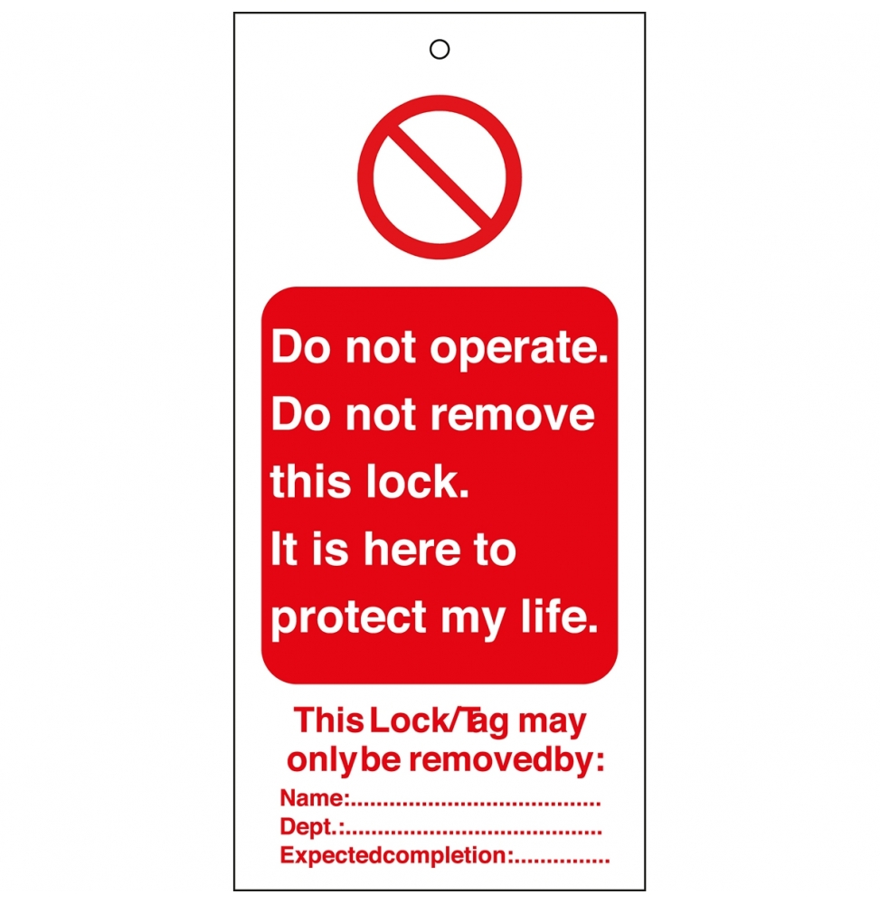 Tagout: Zawieszki ostrzegawcze (10szt.), TAG-E-DO NOT OPERATE-50X110M