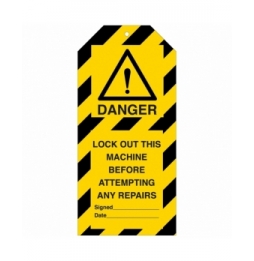 Tagout: Zawieszki ostrzegawcze (10szt.), TAG-E-LO TH.MACH.BEF.ATT.ANY REP.-110*50.