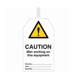 Zawieszka BHP Brady (10szt.), TAG-E-CAUTION MEN-145X85MM.