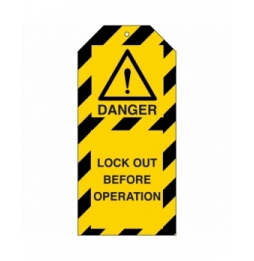 Tagout: Zawieszki ostrzegawcze (10szt.), TAG-E DANGER LOCK OUT-75X160M