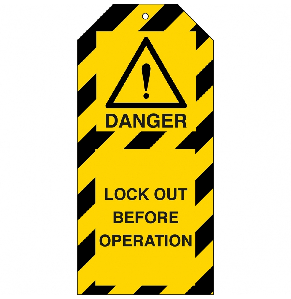 Tagout: Zawieszki ostrzegawcze (10szt.), TAG-E DANGER LOCK OUT-75X160M