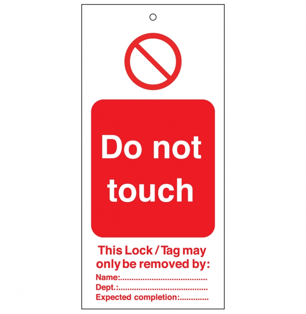 Tagout: Zawieszki ostrzegawcze (10szt.), TAG-E-DO NOT TOUCH-75X160M