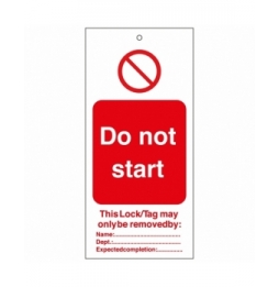 Tagout: Zawieszki ostrzegawcze (10szt.), DO NOT START 75X160MM TAG