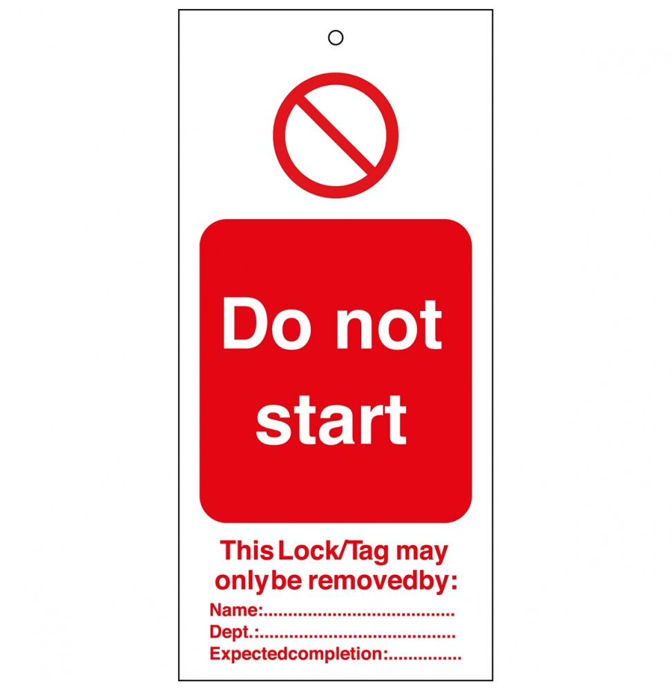 Tagout: Zawieszki ostrzegawcze (10szt.), DO NOT START 75X160MM TAG