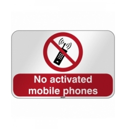 Znak bezpieczeństwa ISO - Zakaz używania telefonów komórkowych, P/P013/EN207/RFL-590X390-1
