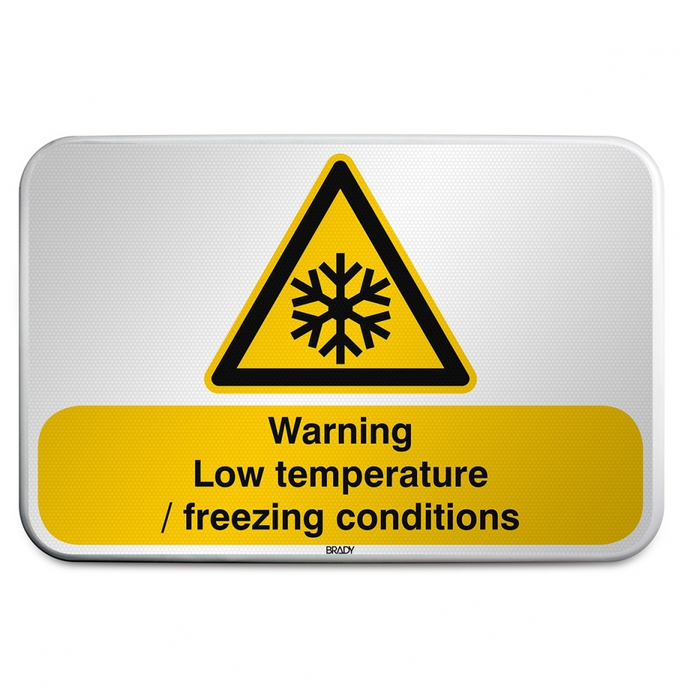 Znak bezpieczeństwa ISO – Ostrzeżenie przed niską/ujemną temperaturą, W/W010/EN246/RFLBD-600X400-1