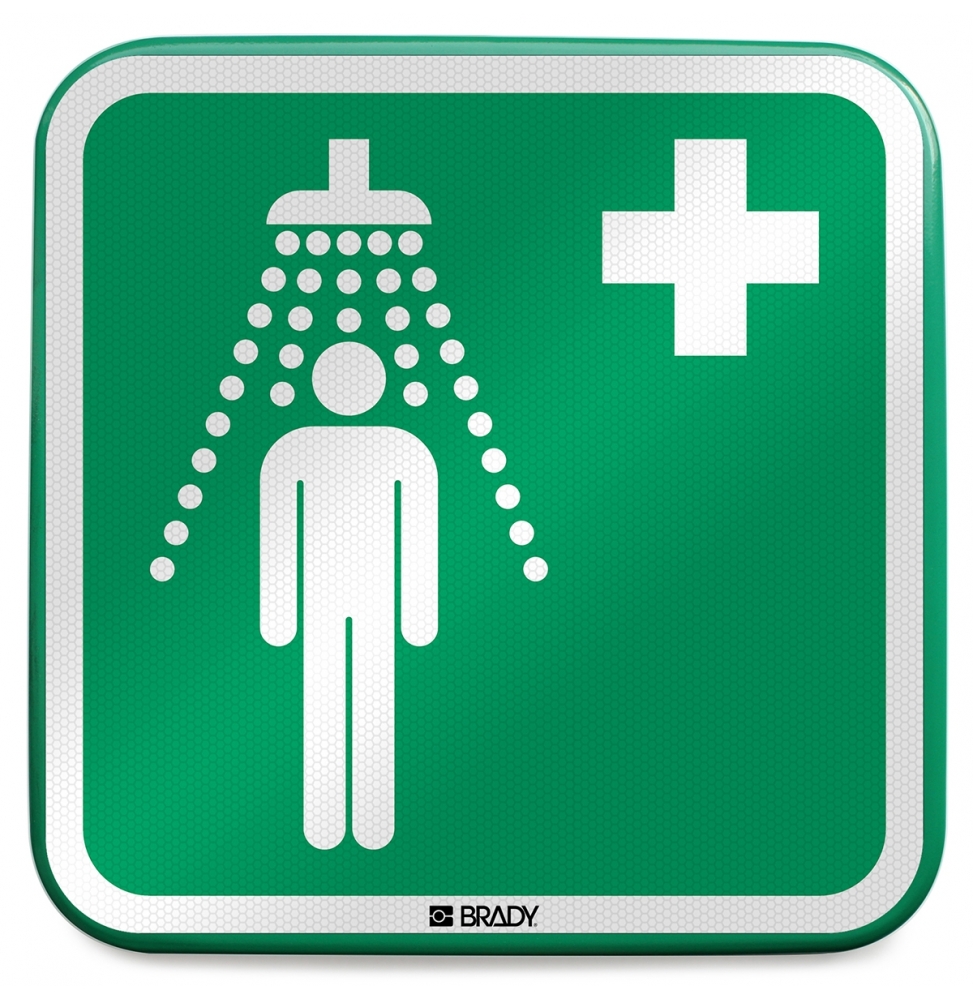 Znak bezpieczeństwa ISO – Prysznic bezpieczeństwa, E/E012//RFLBD-400X400-1