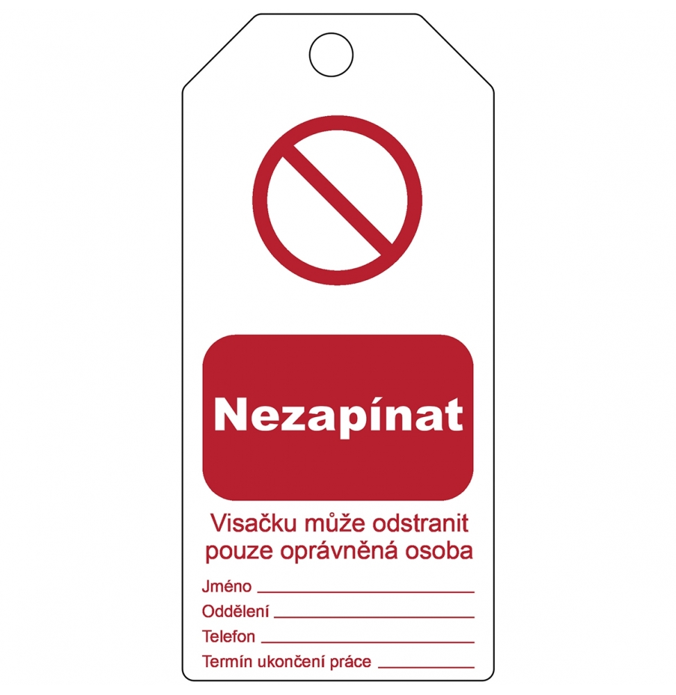 Znakowanie: Zawieszki z możliwością ponownego zapisu (5szt.), TAG-CZ DO NOT OPERATE B-7694-75X160MM/5.