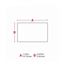 Etykiety poliestrowe białe B33-29-423 wym. 31.75 mm x 9.53 mm, 5000 szt.