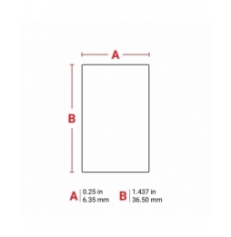 Etykiety z tkaniny winylowej białe B33-90-498 wym. 6.35 mm x 36.50 mm, 2500 szt.