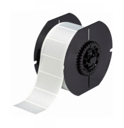 Etykiety poliestrowe srebrne B30-17-438 wym. 25.40 mm x 50.80 mm, 1225 szt.