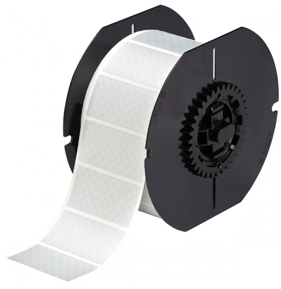 Etykiety poliestrowe srebrne B30-17-438 wym. 25.40 mm x 50.80 mm, 1225 szt.