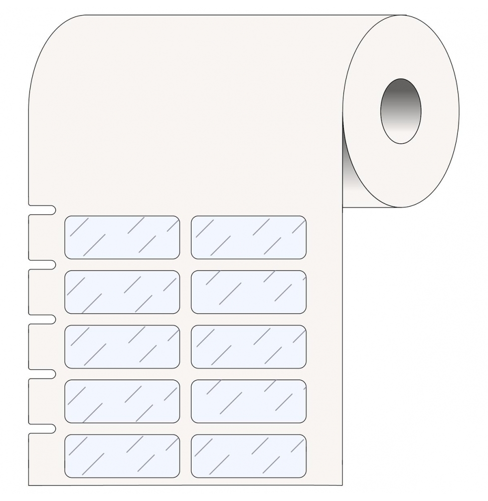 Etykiety polypropylenowe przezroczyste THT-301-7600-2.5SC wym. 25.40 mm x 9.53 mm, 2500 szt.