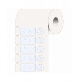 Etykiety laboratoryjne polypropylenowe przezroczyste THT-306-7600-3 wym. 25.40 mm x 12.70 mm + kółko 11.18 mm, 3000 szt.